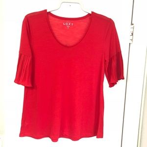 Loft shirt with pleated bell sleeves